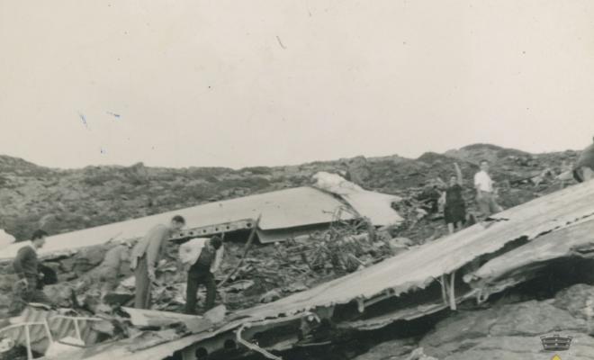Lluís Pascual com a voluntari a l'accident d'aviació del Montseny de 1959