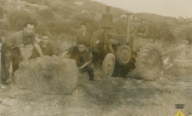 Obres de construcció del nou camp de futbol de la Palma de Cervelló