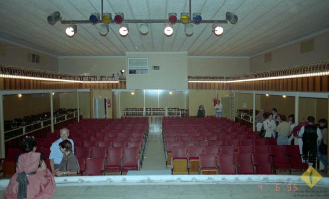 Assaig de representació teatral a la seu de la Societat Aliança Palmarenca