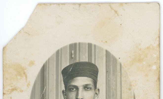 Josep Ventura vestit de militar