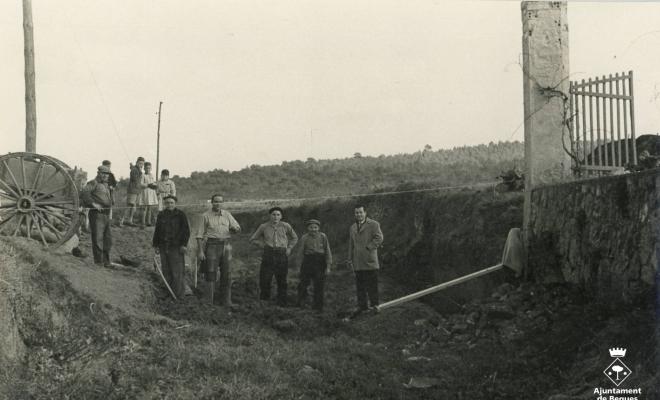 Obres de construcció del pont del carrer Ferran Muñoz