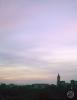 Sabadell i la Torre de l'Aigua durant la sortida del sol