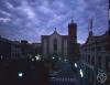 La plaça Sant Roc durant la posta de sol
