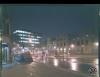 La plaça del Doctor Robert de nit en un dia de pluja