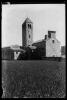 Façana i campanar de l'església romànica de Santa Maria de Barberà