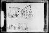 Dibuix de Domènec Soler de la raconada de la plaça Manresa, l'arc de la Borriana i l'entrada del carrer de la Salut. Sabadell.