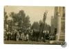 Demostració del cos de bombers durant la inauguració de la Torre de l'Aigua. Festa Major de Sabadell. Edició postal.