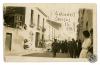 Façana de la Federación Obrera de Sabadell amb impactes de bala en motiu de la Vaga general. Carrer de l'Estrella. Sabadell. Edició postal.