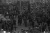Sant Antoni Abat. Arribada dels banderers, Vicenç Gorchs Trabal (Cal Ferro), Jaume Campmany Trabal i Joan Mata Trabal a la plaça d'Octavià.