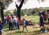 Concentració infantil i ofrena floral a l'Àlbula commemorativa. Celebració del 150è aniversari del naixement de Verdaguer