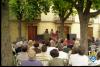 Parlaments institucionals de Festa Verdaguer a càrrec de Maria Mercè Miró que va editar Jovenívoles, Gil Orriols, alcalde de Folgueroles i Carme Torrents, directora de la casa museu Verdaguer