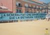 Manifestació a favor de la segregació de la Palma del municipi de Cervelló - Pancarta amb la inscripció La Generalitat ens donarà la segregació que la dictadura ens va prendre